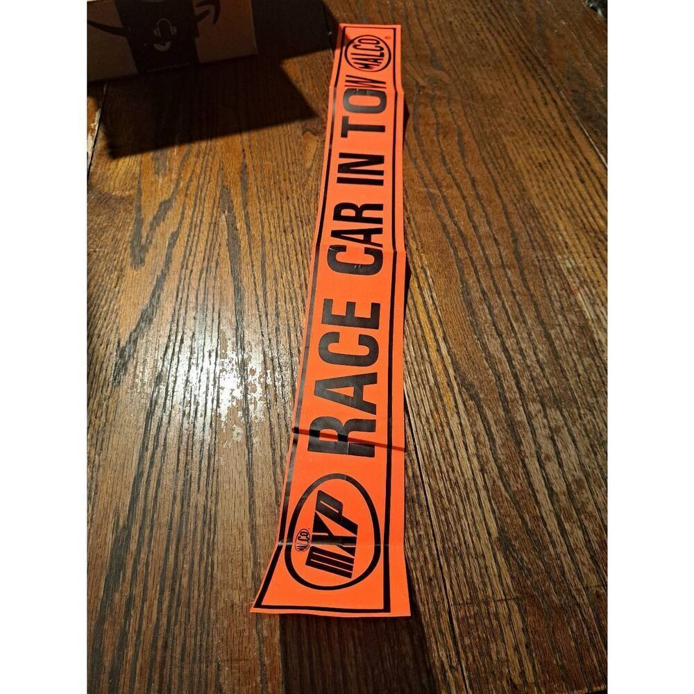 Vintage Original RARE 1960s Malco MXP Race Car in Tow Orange Black Sticker Decal